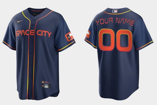 Youth Houston Astros Active Player Custom Navy City Connect Cool Base Stitched Jersey